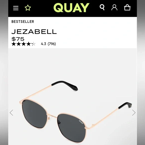 Quay Australia Jezabell 126 Round Sunglasses Gold/Smoke/Lens Cat .3 NWOT - Picture 10 of 10